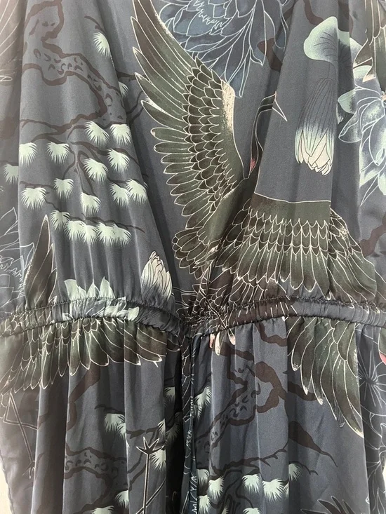 La Vie En Rose Navy Floral jumpsuit with Teal Botanical Print - Picture 3 of 6